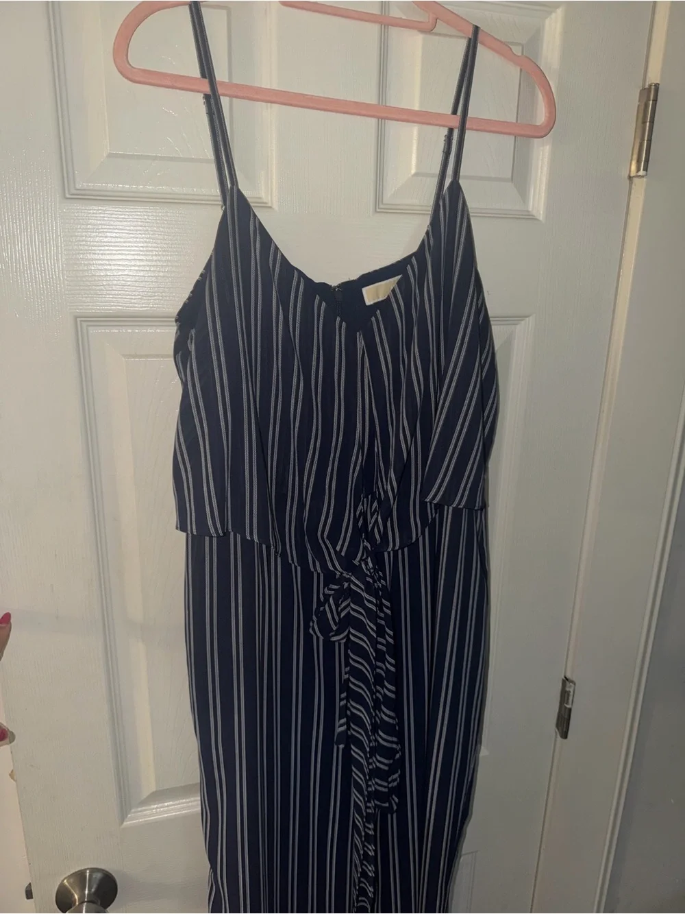 Michael Kors Navy and White Striped Jumpsuit!